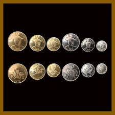 Swaziland 10 20 50 Cents & 1 2 5 Emalangeni (6 Pcs Coin Set), 2015 Flower Unc
