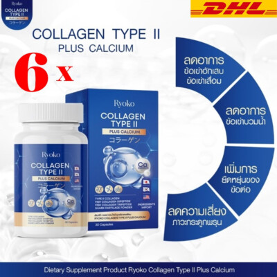 6 x 30caps Ryoko Collagen Plus High Calcium CoQ10 Premium Extracts From Japan US
