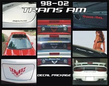 DECAL PACKAGE fits 98-02 TRANS AM  WINDSHIELD/DOOR/TAIL LIGHT/RAM AIR /16 Decals