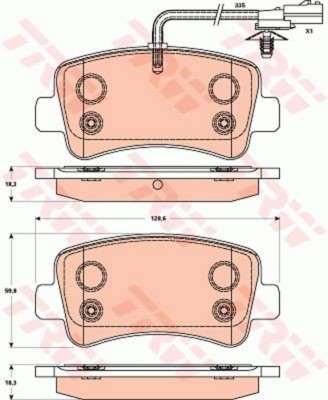 TRW GDB1470 Pastiglie Freno Posteriori – Set Di 4 Per Renault Master II, Opel Movano, Nissan Interstar (1997-2013) – Qualità Originale - 4
