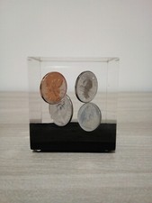 Cubo Fermacarte Con Monete Canadesi Souvenir 1978 Vintage