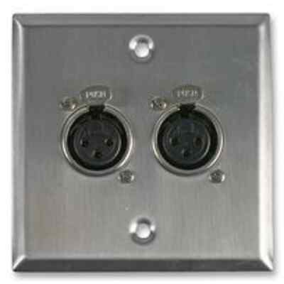 Pro Signal AV Wandplatte mit 2 x 3 Pin Buchse XLR Steckdosen - PSG08155
