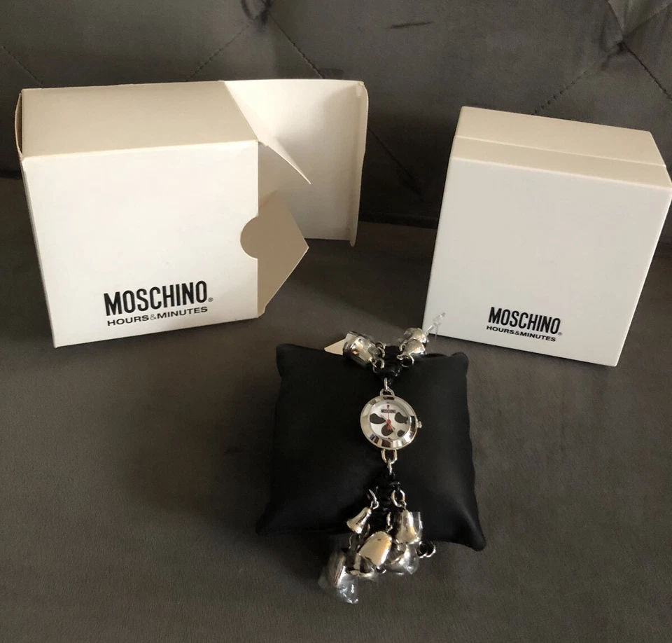R-A-R-E NEW in Box $589+Moschino I Love Cows Pendant Women's Watch(need battery) - image 4 of 4