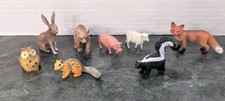 Miniature Wildlife Animal PVC and Resin Figures Villages Models Lot of 8