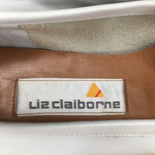 Zapatos Liz Claiborne para mujer 8 M mocasines de cuero blanco informales sin cordones planos cómodos - Imagen 7 de 10