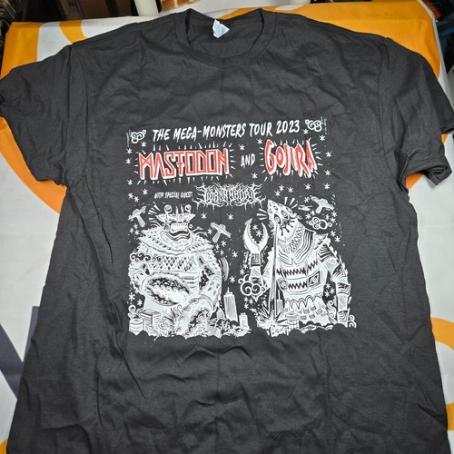 Mastodon Gojira Mega-Monsters Tour 2023 T-Shirt Metal Band Black Multiple Sizes