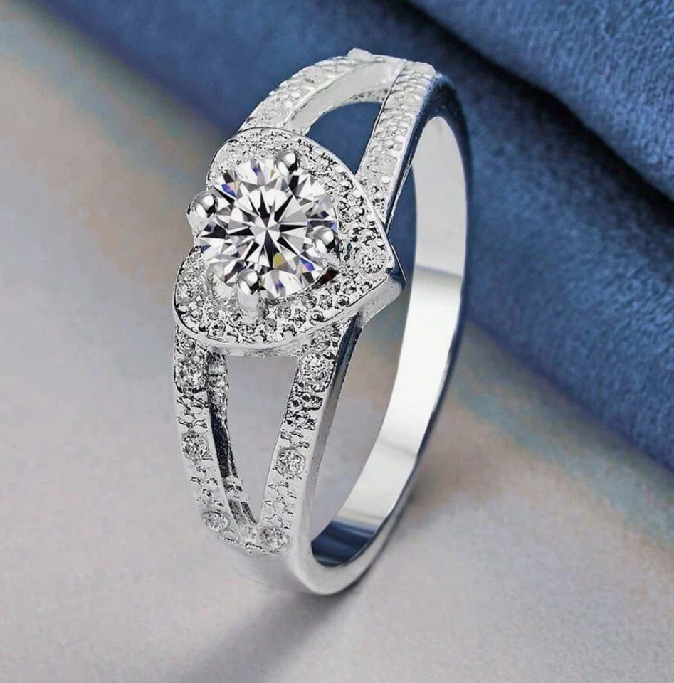 Anillos Sortijas Argollas de Compromiso Matrimonio Plata 925 Para Mujer Joyeria - Image 2 of 4