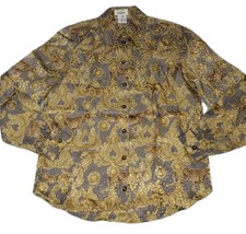NEW LOUIS FERAUD Vintage Silk Animal Print Silk Button Down Blouse Size 6 New
