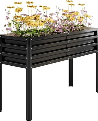 Erhobenes erhöhte Gartenbett 127x45.7x80cm verzinkte Pflanzenkaste mit Bein