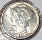 1945 P Philadelphia Mint US Mercury SILVER 10c DIME 0.0723 Tr Oz BU GRADER!