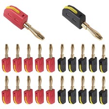20pcs 4mm Banana Plug High Current Quick Connect 32A Gold-Plated Black Red