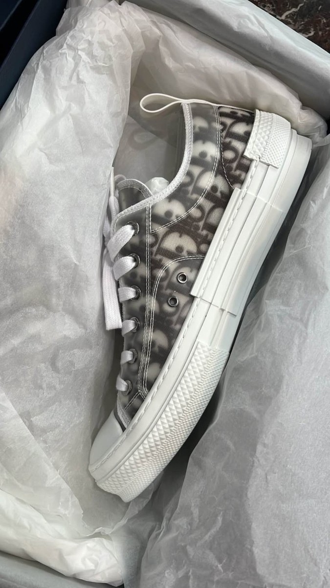 B23 League Low-Top Sneaker White/Black Dior Oblique Canvas | eBay