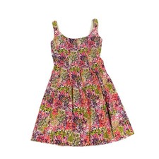 Nine West Sleeveless Floral Print Fit Flare Dress Pleated Skirt 2 Spring Brunch