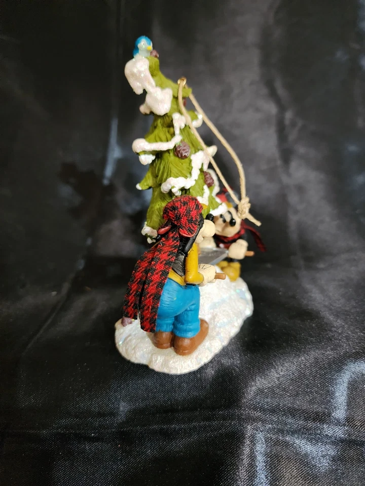 Retired Ceramic Walt Disney Mickey & Goofy Cutting Christmas Tree Ornament - Image 4 of 4