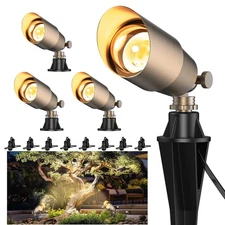 Solid Brass Outdoor Uplights & Accent Light Fixtures, Heavy Duty 12V Low Volt...