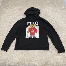 Polo Ralph Lauren Ski Bear Pullover Hoodie Sweatshirt Boys Youth Large 14-16