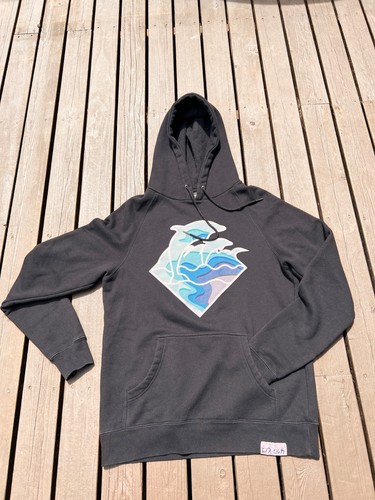 Pink Dolphin Dolphin Wave Hoodie Black Pullover Men's Medium Streetwear Graphic