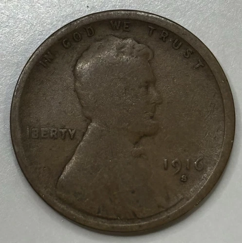 1916 S San Francisco Lincoln Wheat Cent/Penny - AG/Cull X-546