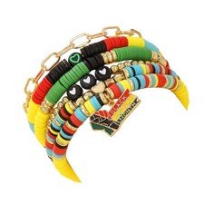 Black History Month Stackable Bracelets Set Juneteenth Accessory African Wo - 03