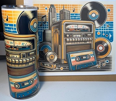 Retro music players 20oz. Tumbler with Straw FREE SHIPPING