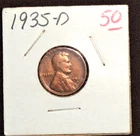 1935-D  CIRCULATED LINCOLN WHEAT-BACK PENNY - GRADES " FINE"