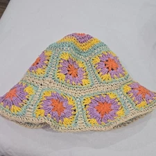 Multicolor Crochet Paper Bucket Hat