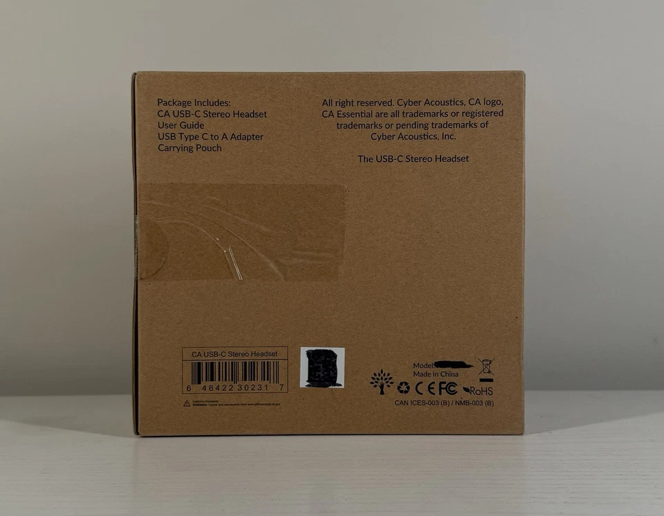 Cyber Acoustics AC-304C USB-C Stereo Headset with AI Noise Cancelation Mic - Image 3 of 3