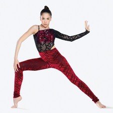 Revolution Dancewear Faultlines RC20230 Size SA - Black/Red