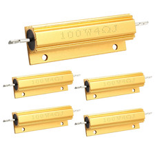 5 Pcs 100W 4Ohm 5 Wirewound Resistor,Aluminum Shell Resistor,Gold Load