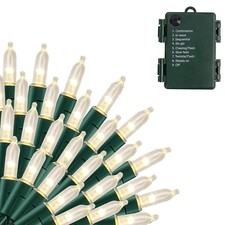 Battery Operated Christmas Lights, 50 LED 16FT Outdoor 192 inches, Warm White