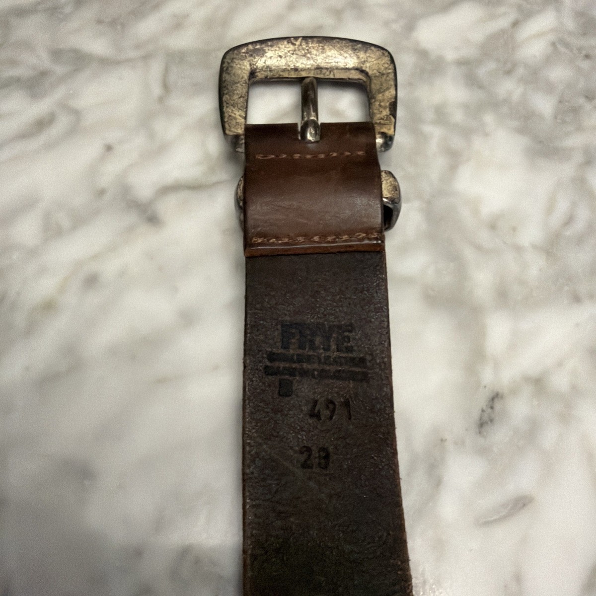 Frye Women\'s Leather Belt Silver Buckle & Studs Espresso Brown Metallic Size M Frye Women main image 4
