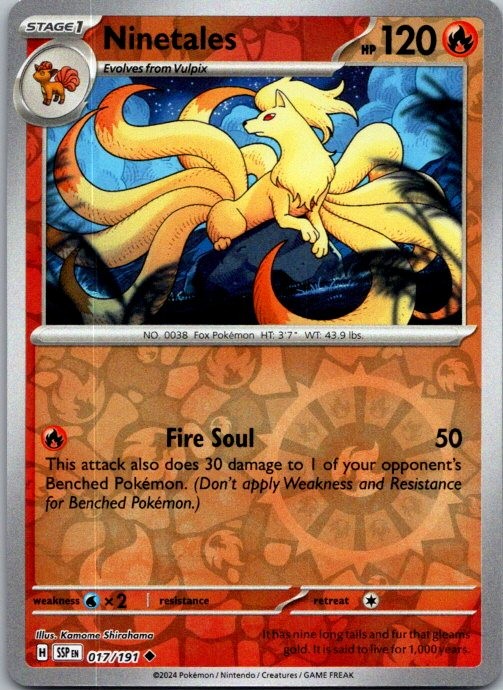 Ninetales Uncommon SV08: Surging Sparks 017/191 NM