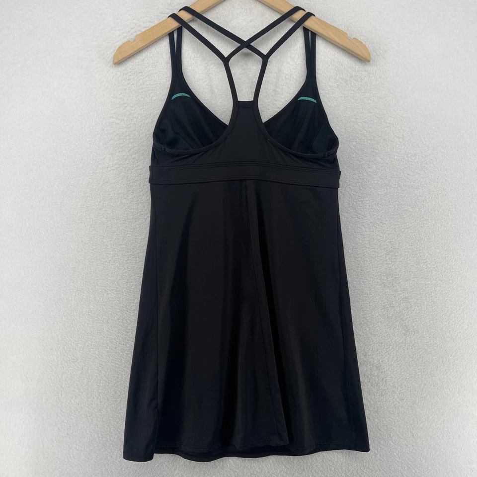 Vestido ATHLETA PS Petite Coastline Natación Tirantes Espalda Corredora Estante Sujetador Negro Foto 2 de 4