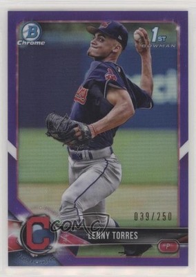 2018 Bowman Draft Chrome Purple Refractor 39/250 Lenny Torres Jr #BDC-8 s3g