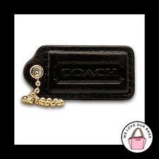 COACH HANG TAG 2" Bag Charm Keychain Fob Mahogany Brown Leather Brass Medium