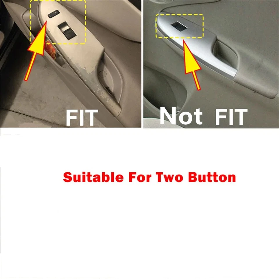 Painel moldura tampa guarnição interruptor janela porta 4 peças para Toyota Corolla 2009-2013 LHD - Imagem 4 de 4