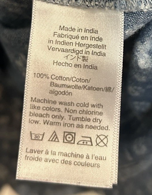 J. Vestido envolvente sintético Crew Mercantile grande azul cambray floral con volantes para mujer Foto 3 de 4