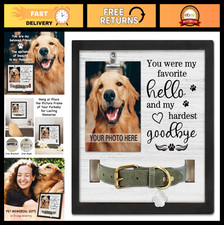 Dog Memorial Gifts - Sympathy Frame for Pet Loss, Dog/Cat Remembrance with Colla