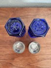 Vintage Cobalt Blue Glass Anchor Hocking Wexford Salt and Pepper Shakers — photo 8