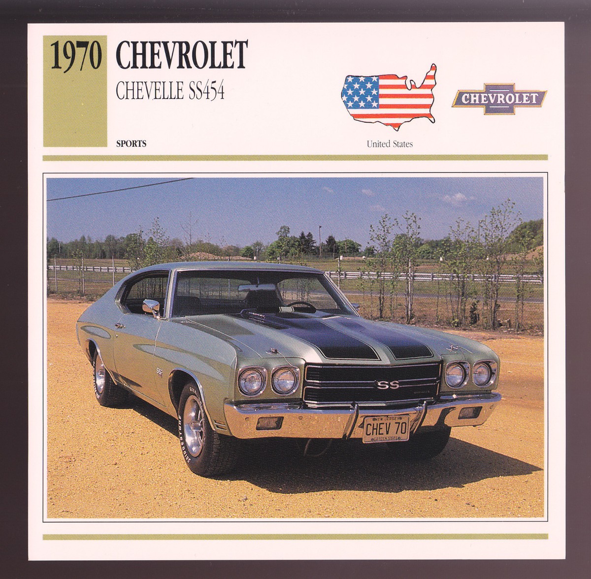 usa様おまとめ 1970 Chevrolet Chevelle SS-454 Muscle Car Photo Spec Sheet Info