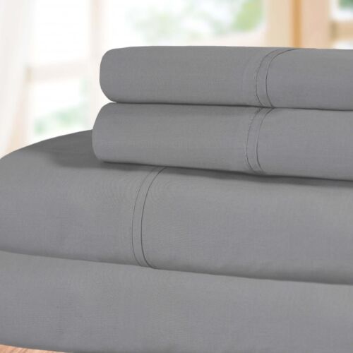 300 Thread Count 100% Cotton Percale Breathable Solid Deep Pocket Sheet Set - Picture 38 of 48