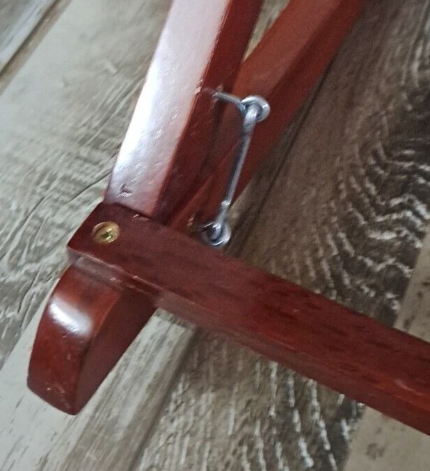 Foldable Rocking Footrest Wood W Tapestry Floral Cushion Upholstered Cottage - Image 3 of 4