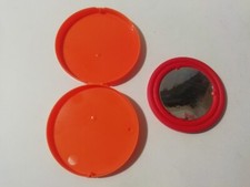 DISCO REGALO NUTELLA   GADGET   VINTAGE  "SPECCHIO ROSSO"    DISCO ARANCIO  1980