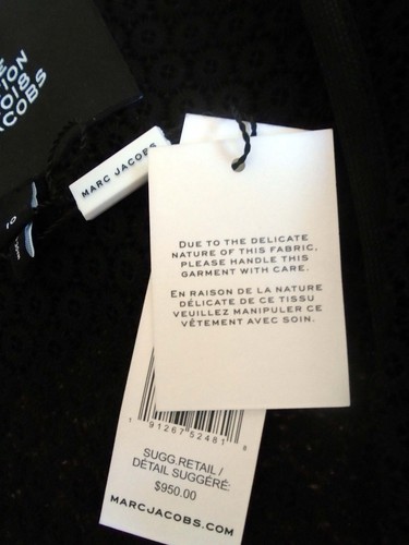 Vestido Marc Jacobs Talla 10 Nuevo con Etiquetas $950 2018 Runway Redux Grunge Colección Negro Envolvente - Imagen 7 de 7