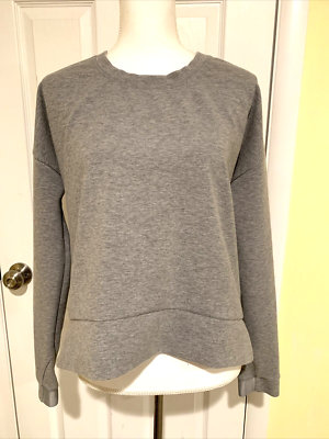 Athleta Modern Crew Neck Long Sleeve Sweatshirt Size M Gray 210034