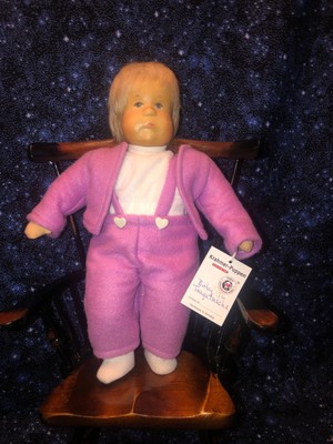 German Die Welt Krahmer Puppen Wooden & Cloth Doll 12''