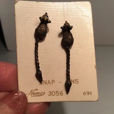 Vintage NEMO 2 Pin Set of Mice Colorful Eyes Original Card