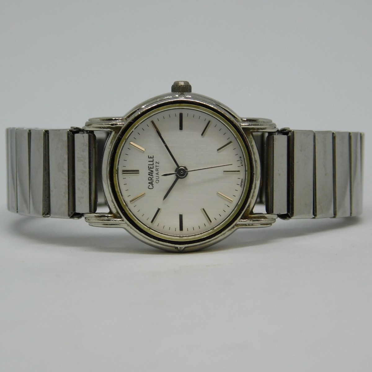 CARAVELLE by Bulova T1 Silver Tone Quartz Women's Watch 3/4