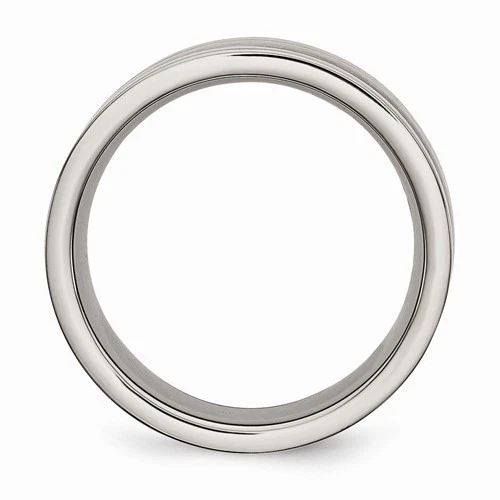 8MM POLISHED TITANIUM BLACK CARBON FIBER FLAT BAND RING - SIZE 10 - Image 3 of 4