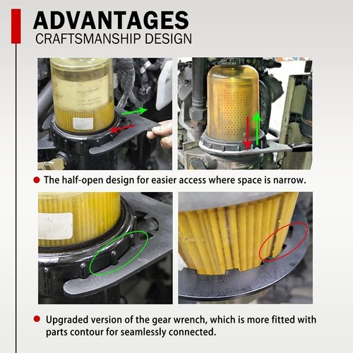 61110 Fuel Filter Wrench For Paccar, Kenworth, Caterpillar CT, Cummins Peterbil - Picture 7 of 15